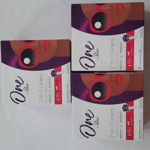 Lot of 3 One by Poise 2-in-1 Liners